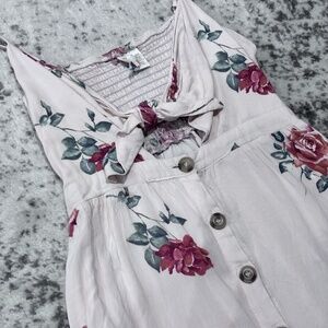 Mimi Chica Women's SZ XL Cream w/ Floral Pattern Dress